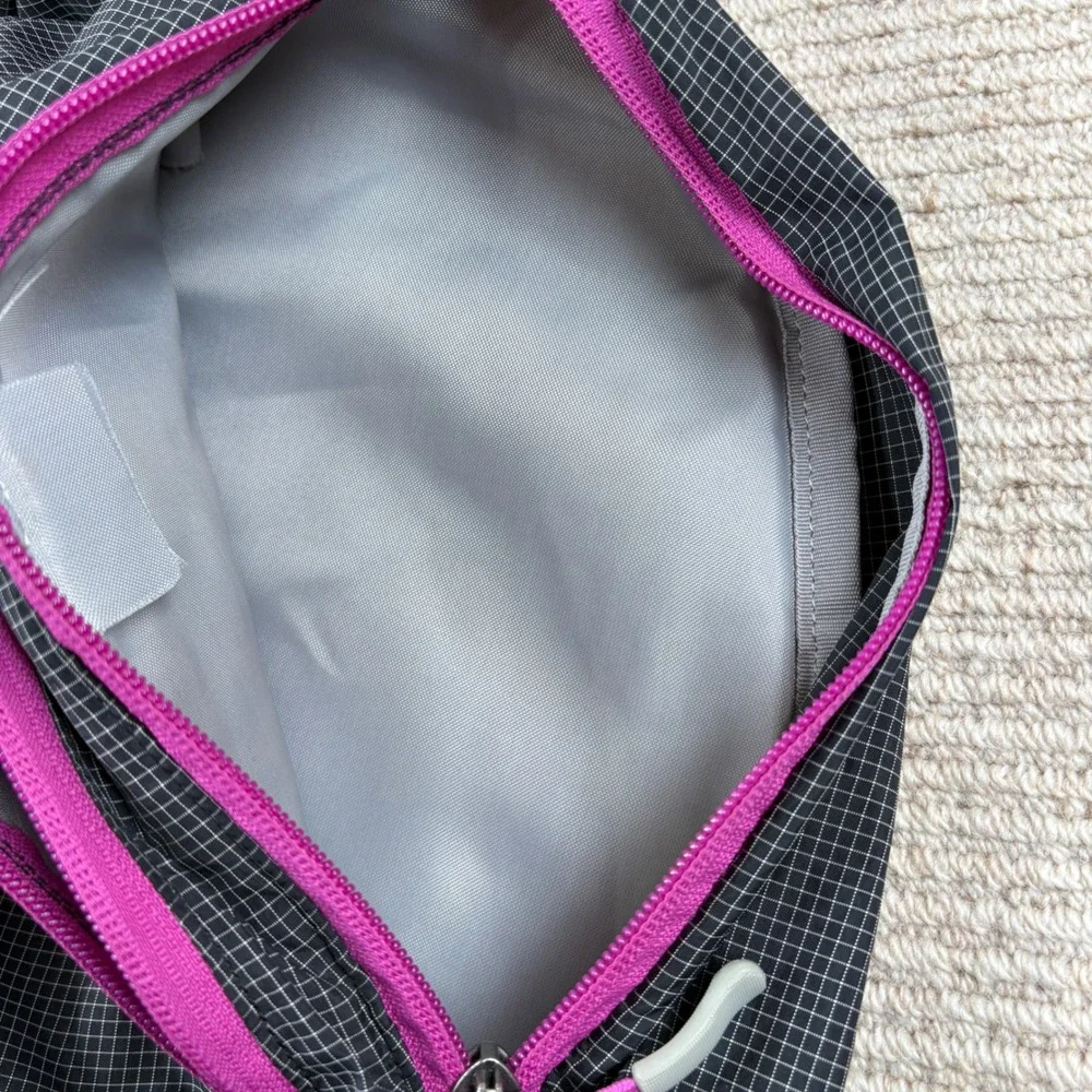 Eddie Bauer Sling Backpack Black Pink Ripstop Gorpcore Hiking Outdoor